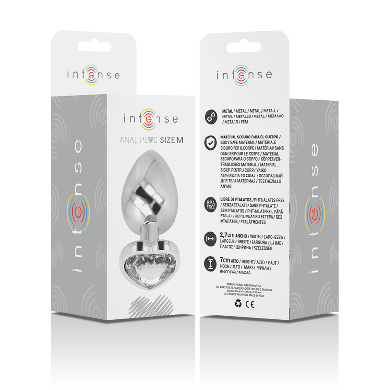 Intense Aluminum Metal Anal Plug White Heart Size M | Niks.fi verkkokauppa
