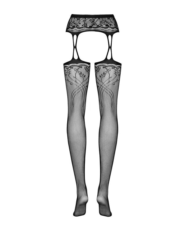 Obsessive S206 Garter Sotckins Black S/M/L | Niks.fi verkkokauppa