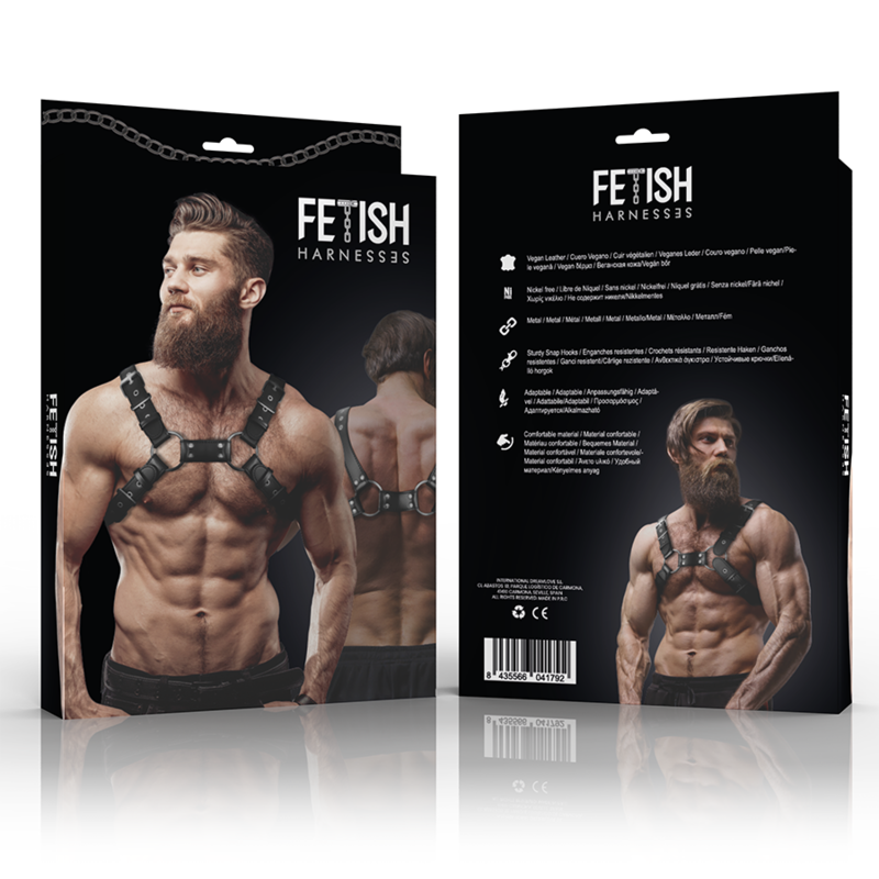 Fetish Submissive Attitude Men'S Adjustable Eco-Leather Chest Bulldog Harness | Niks.fi verkkokauppa