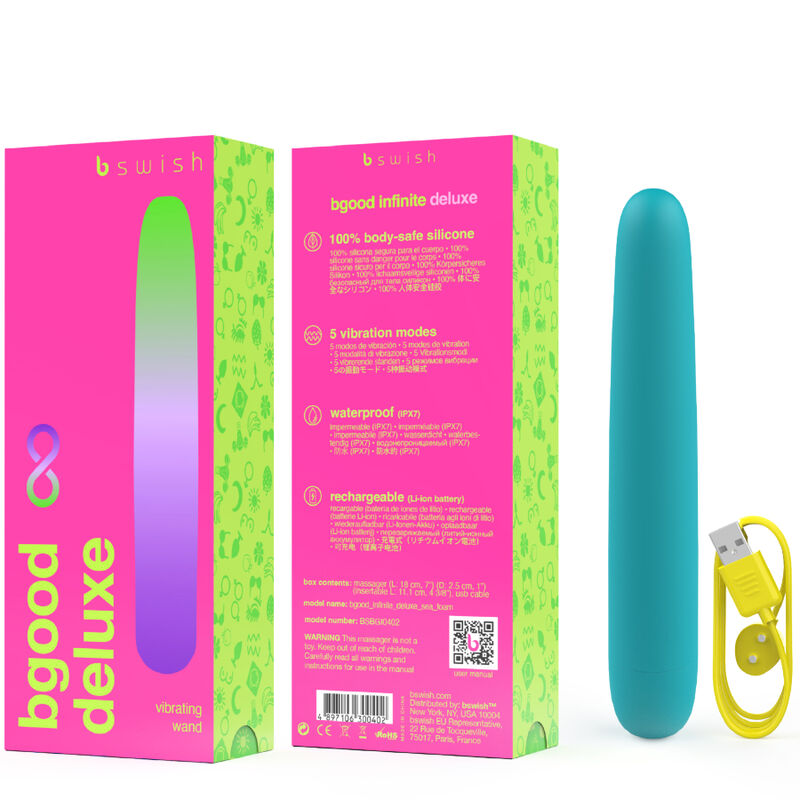 B Swish Bgood Infinite Deluxe Rechargeable Vibrator Blue Silicone | Niks.fi verkkokauppa