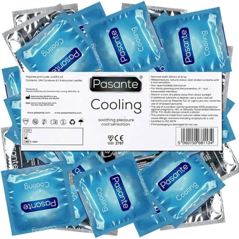 Pasante Condoms Cooling Effect Bag 144 Units | Niks.fi verkkokauppa