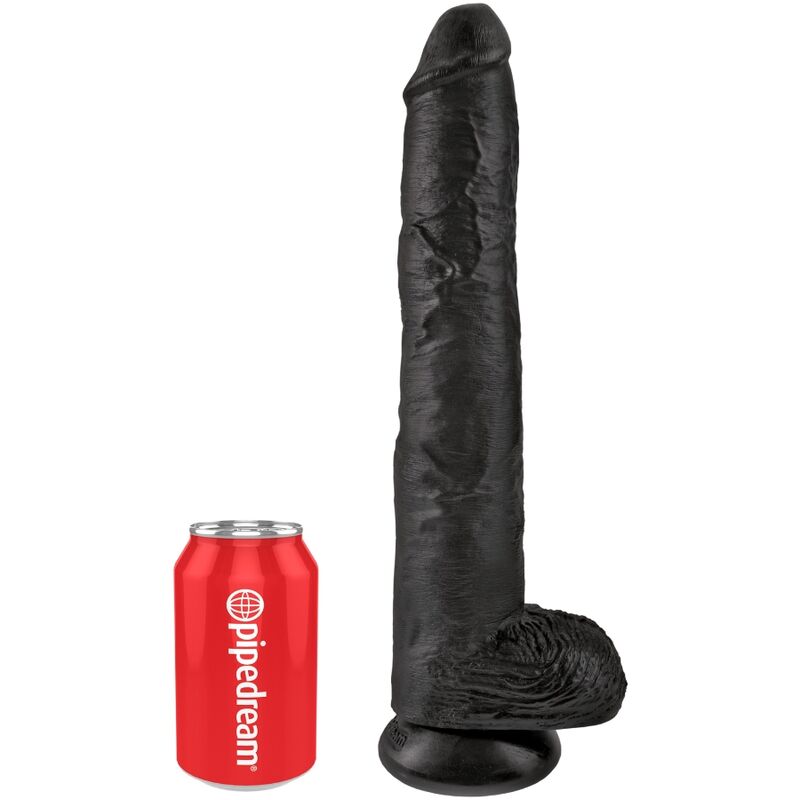 King Cock Realistic Penis With Balls 30.5 Cm Black | Niks.fi verkkokauppa