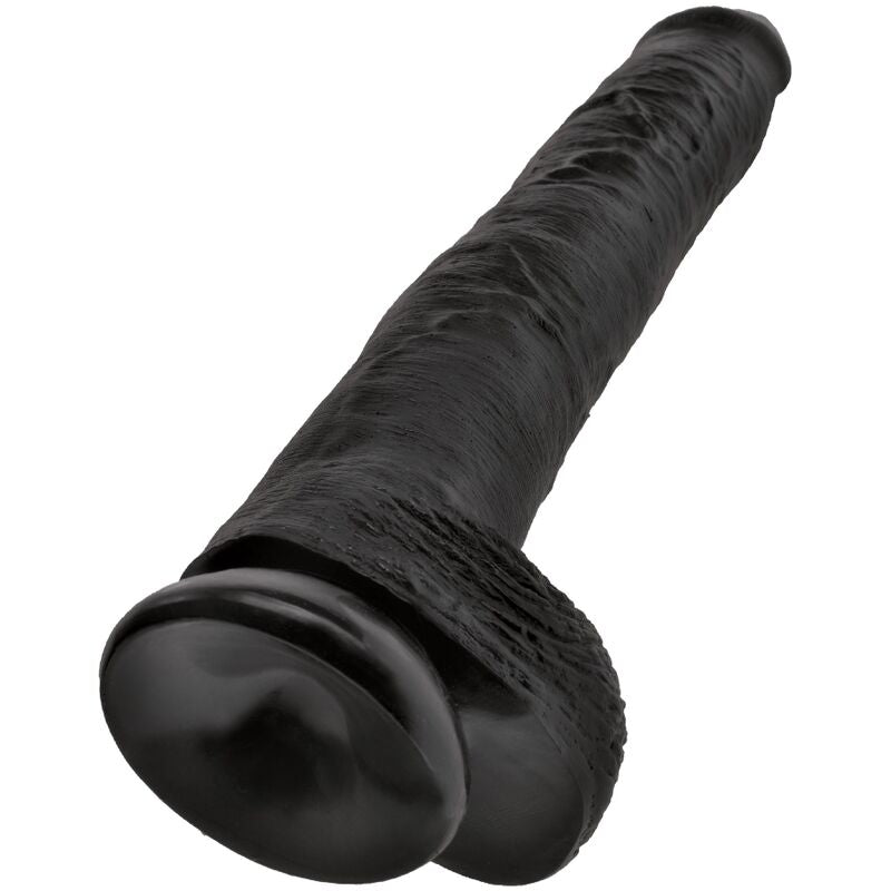 King Cock Realistic Penis With Balls 30.5 Cm Black | Niks.fi verkkokauppa