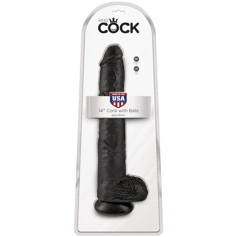 King Cock Realistic Penis With Balls 30.5 Cm Black | Niks.fi verkkokauppa