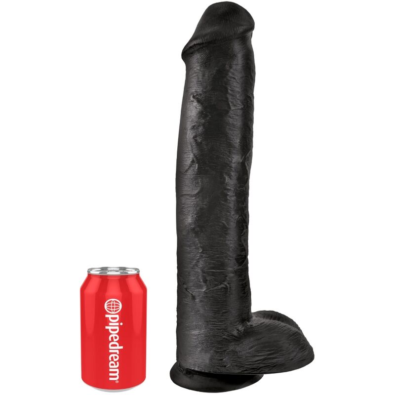 King Cock Realistic Penis With Balls 34.2 Cm Black | Niks.fi verkkokauppa