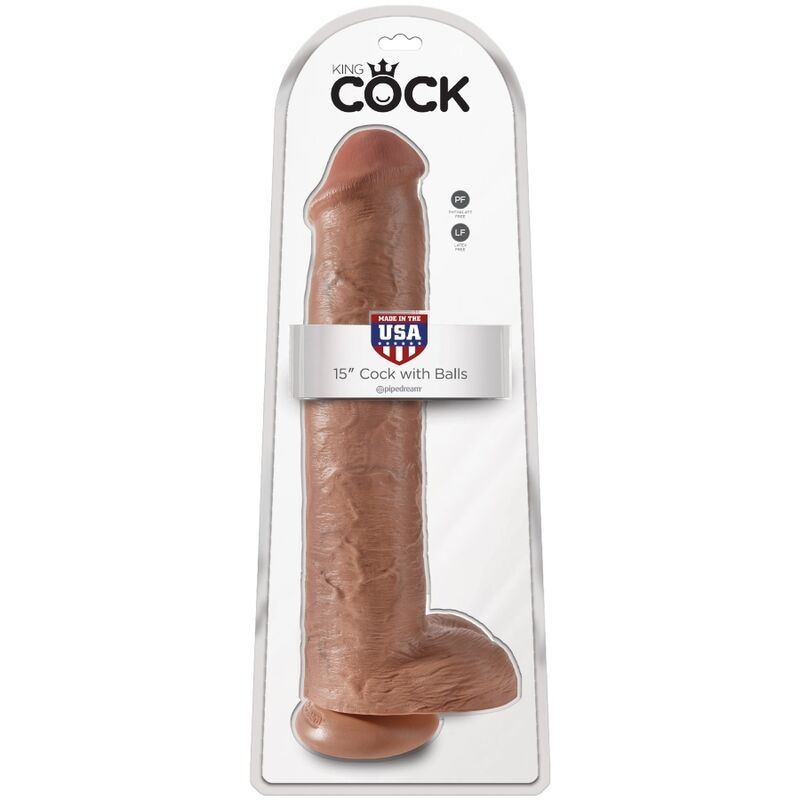 King Cock Realistic Penis With Balls 34.2 Cm Caramel | Niks.fi verkkokauppa