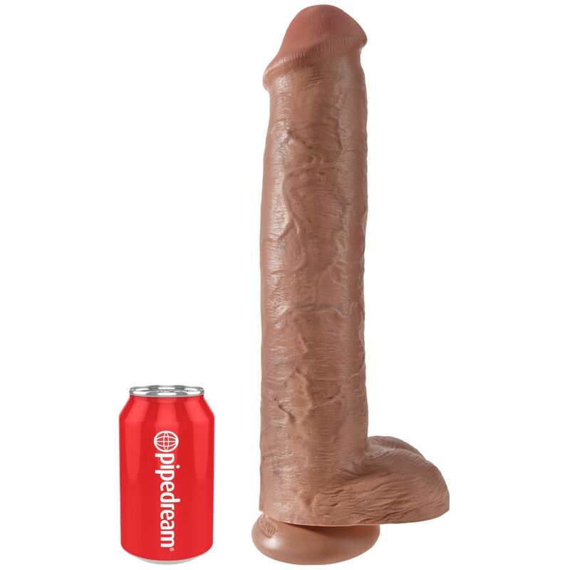 King Cock Realistic Penis With Balls 34.2 Cm Caramel | Niks.fi verkkokauppa