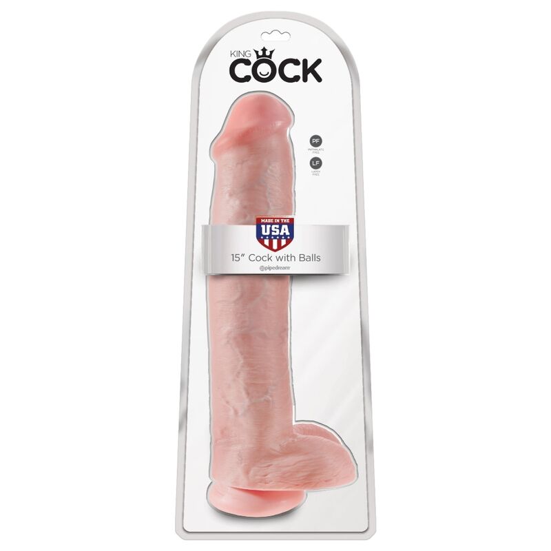 King Cock Realistic Penis With Balls 34.2 Cm Light | Niks.fi verkkokauppa