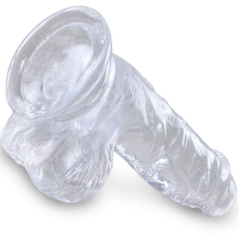 King Cock Clear Realistic Penis With Balls 10.1 Cm Transparent | Niks.fi verkkokauppa