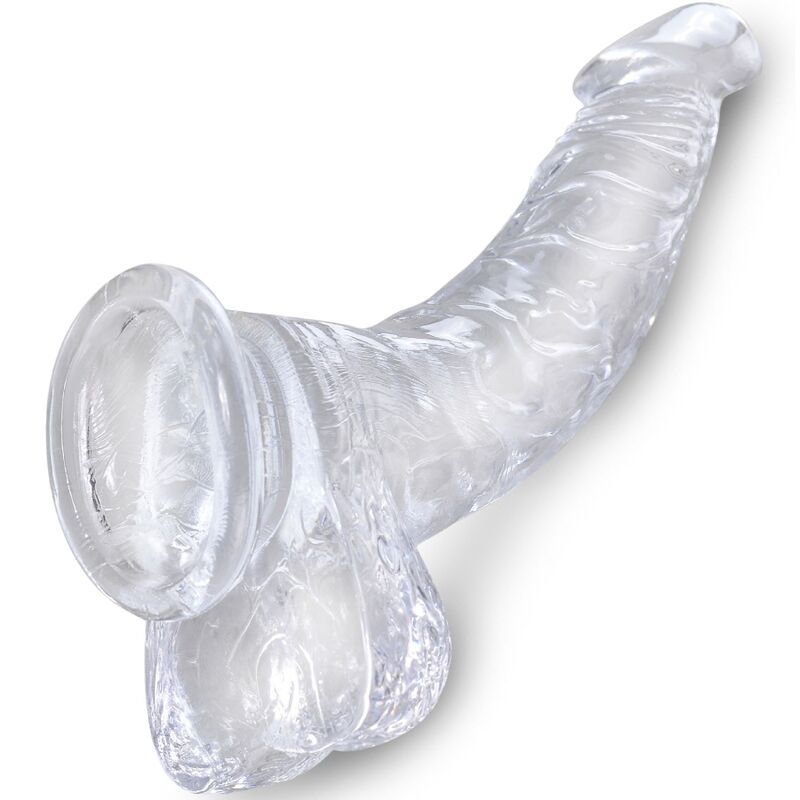 King Cock Clear Realistic Curved Penis With Balls 16.5 Cm Transparent | Niks.fi verkkokauppa