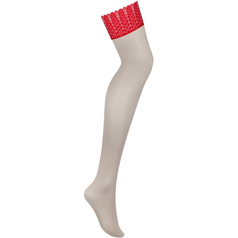 Obsessive Ingridia Stockings Red Xs/S | Niks.fi verkkokauppa