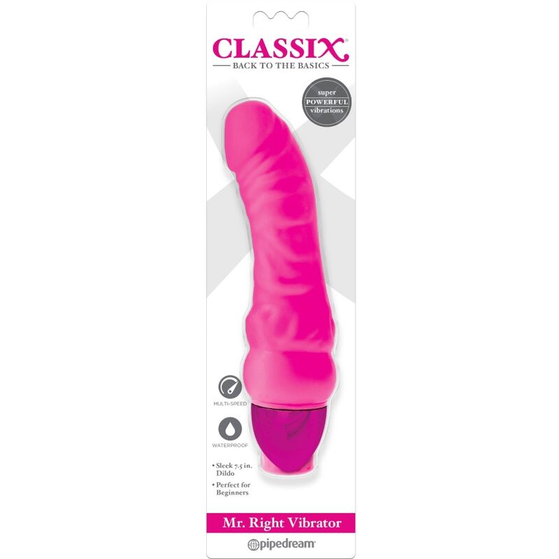 Classix Vibrating Dildo Mr. Right Multi-Speed 15.5 Cm Pink | Niks.fi verkkokauppa