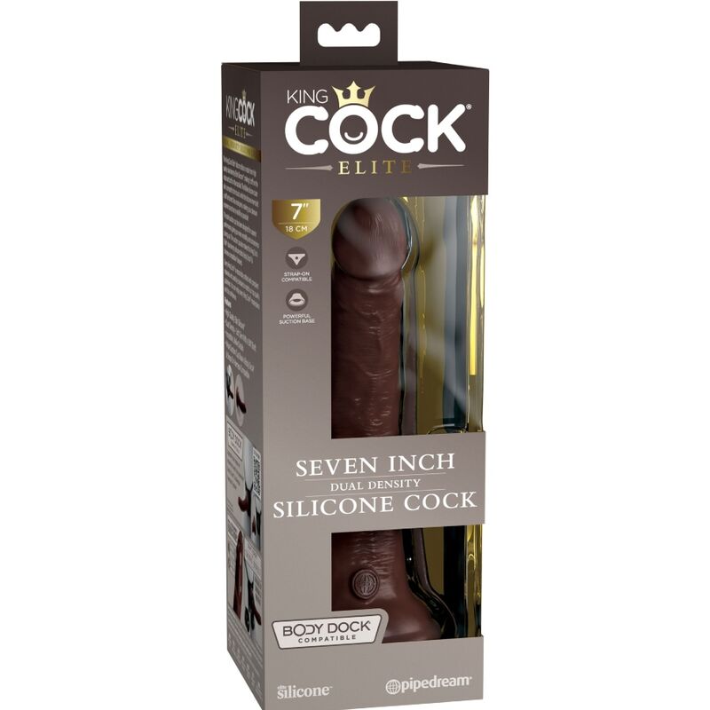 King Cock Elite Realistic Silicone Dildo 17.8 Cm Brown | Niks.fi verkkokauppa