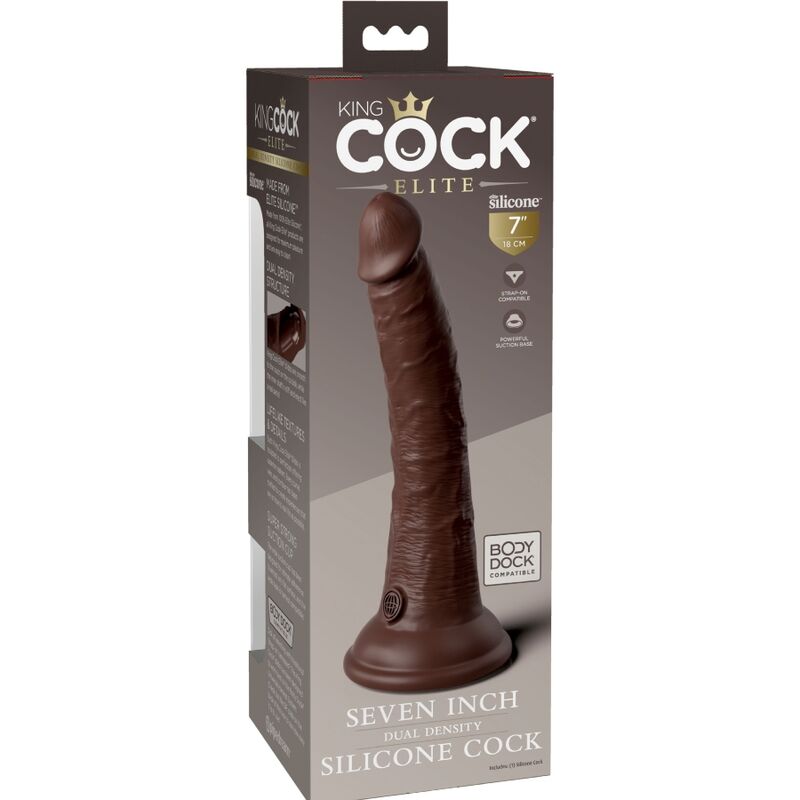 King Cock Elite Realistic Silicone Dildo 17.8 Cm Brown | Niks.fi verkkokauppa