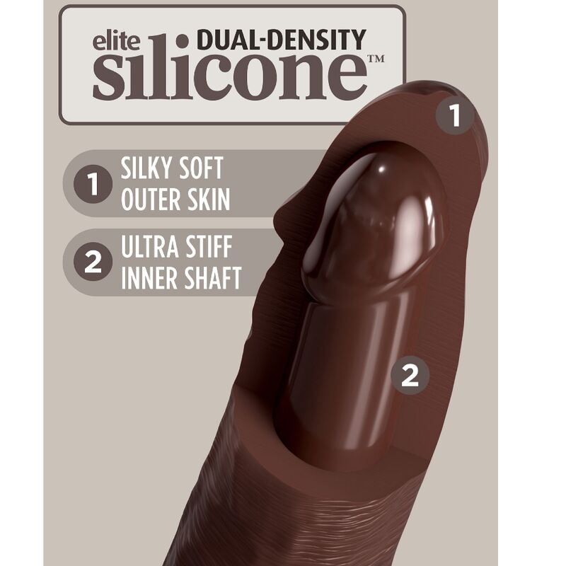 King Cock Elite Realistic Silicone Dildo 17.8 Cm Brown | Niks.fi verkkokauppa