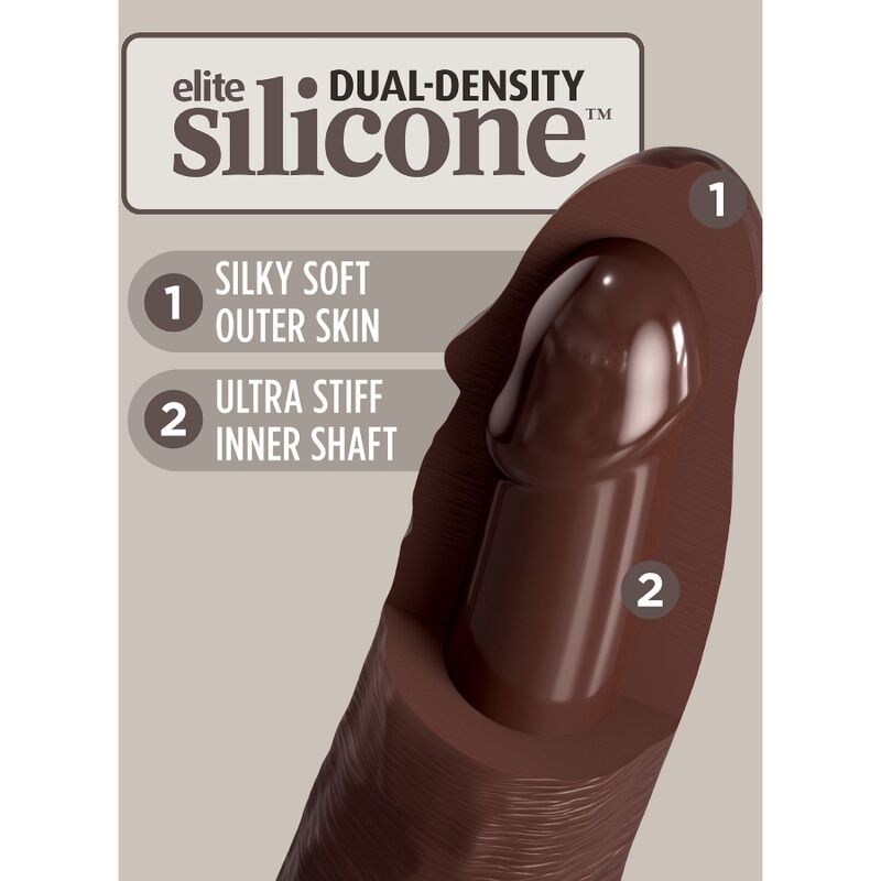 King Cock Elite Realistic Silicone Dildo 20.3 Cm Brown | Niks.fi verkkokauppa