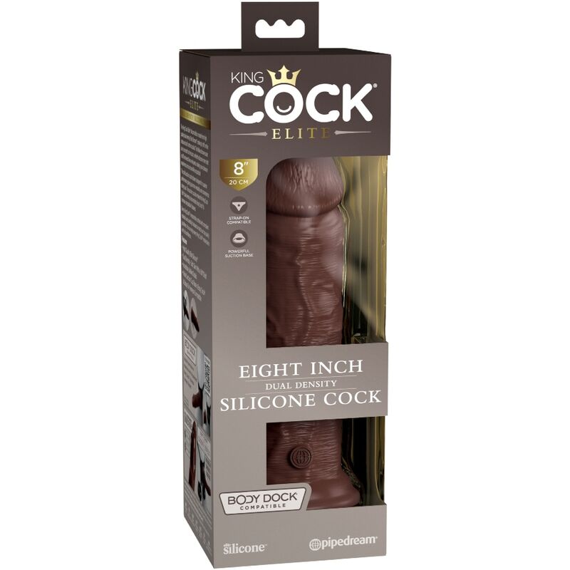 King Cock Elite Realistic Silicone Dildo 20.3 Cm Brown | Niks.fi verkkokauppa
