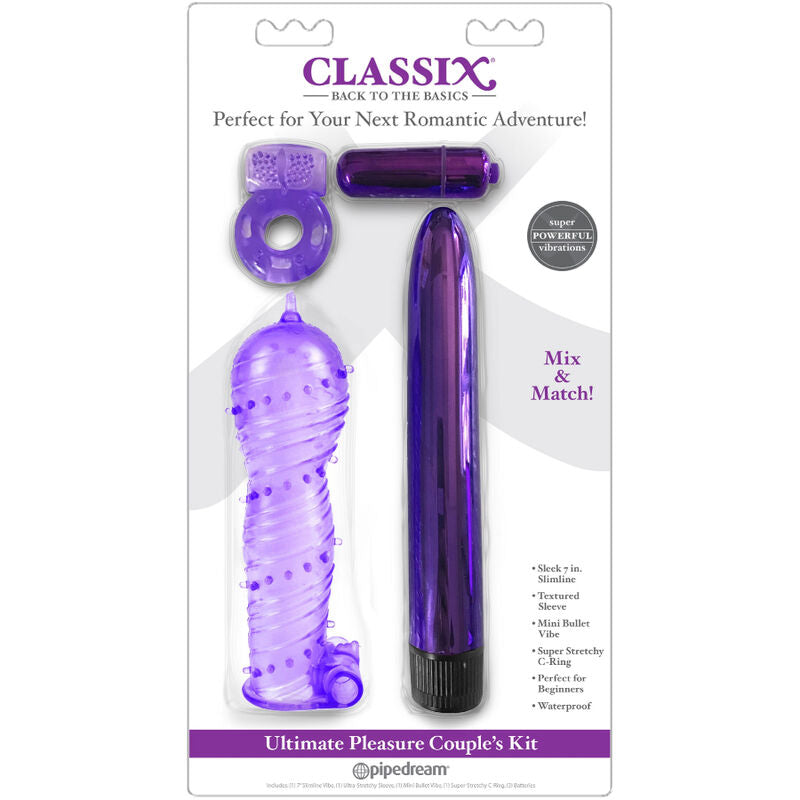 Classix Kit For Couples With Ring, Sheath And Bullets Purple | Niks.fi verkkokauppa