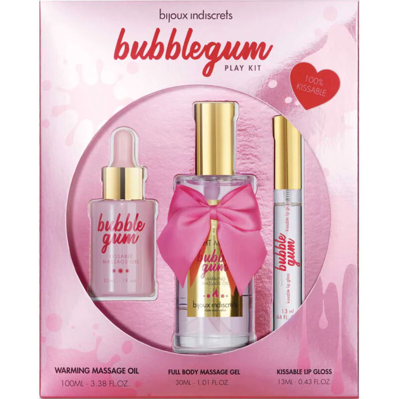 Bijoux Indiscrets Bubblegum Play Kit With Oil Gel & Lip Gloss | Niks.fi verkkokauppa