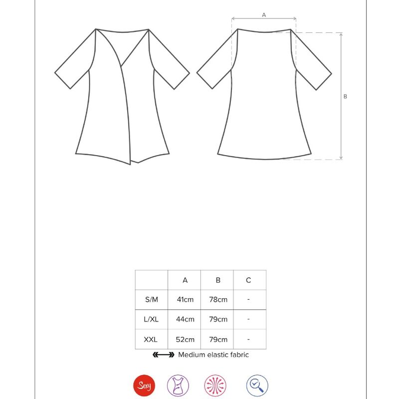 Obsessive 810-Pei-1 Black Gown L/Xl | Niks.fi verkkokauppa