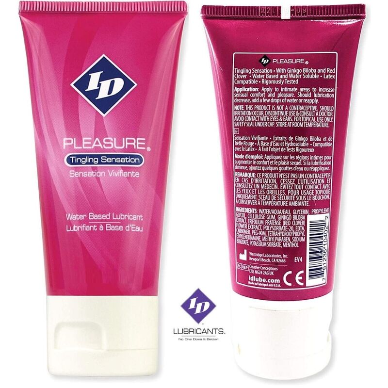 Id Pleasure Water Based Lubricant Tinging Sensation Travel Tube 60 Ml | Niks.fi verkkokauppa