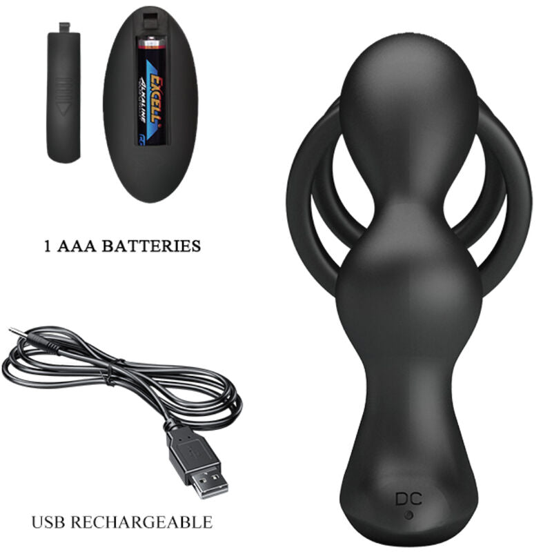Pretty Love Marshall Penis Ring With Vibratory Anal Plug With Remote Control | Niks.fi verkkokauppa