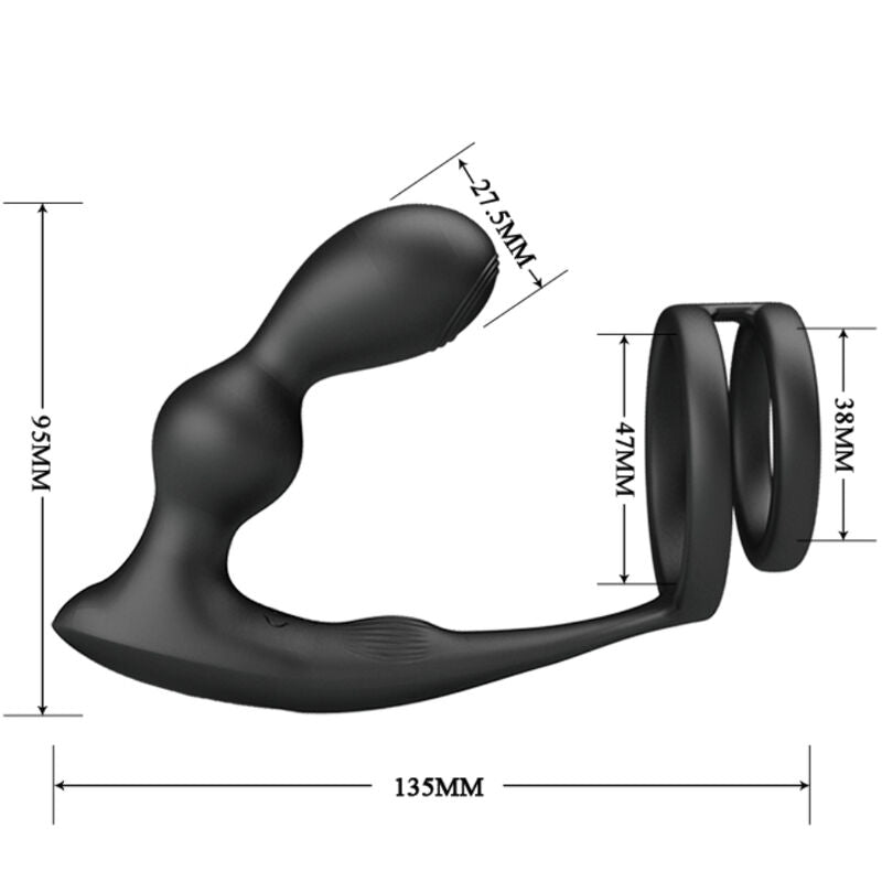 Pretty Love Marshall Penis Ring With Vibratory Anal Plug With Remote Control | Niks.fi verkkokauppa