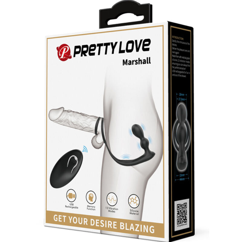 Pretty Love Marshall Penis Ring With Vibratory Anal Plug With Remote Control | Niks.fi verkkokauppa