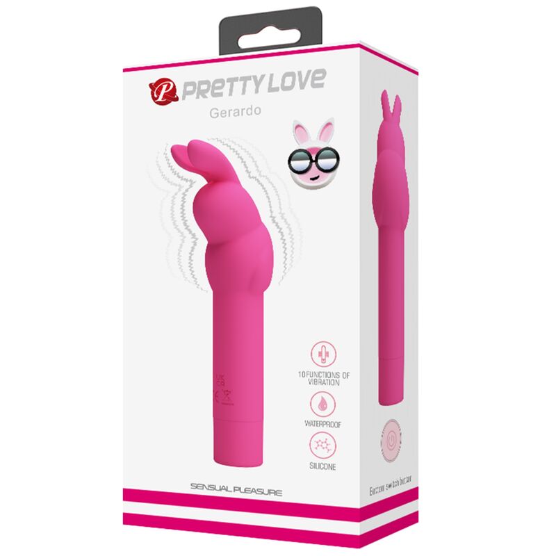 Pretty Love Gerardo Fuschia Rabbit Silicone Vibrator | Niks.fi verkkokauppa