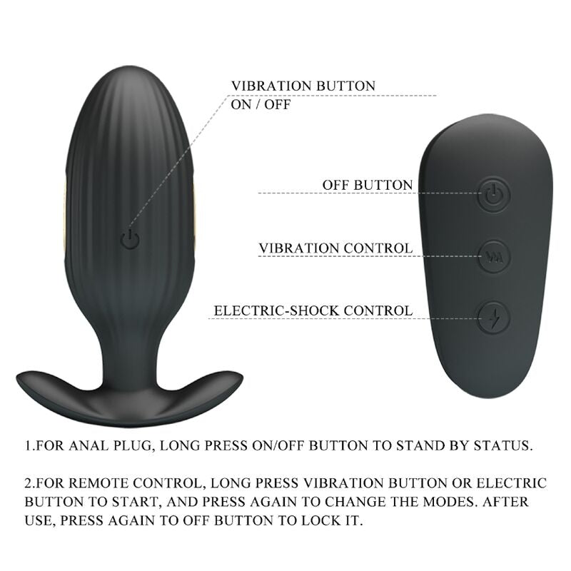 Pretty Love Kelly Plug Anal Rechargeable Vibrator Black | Niks.fi verkkokauppa