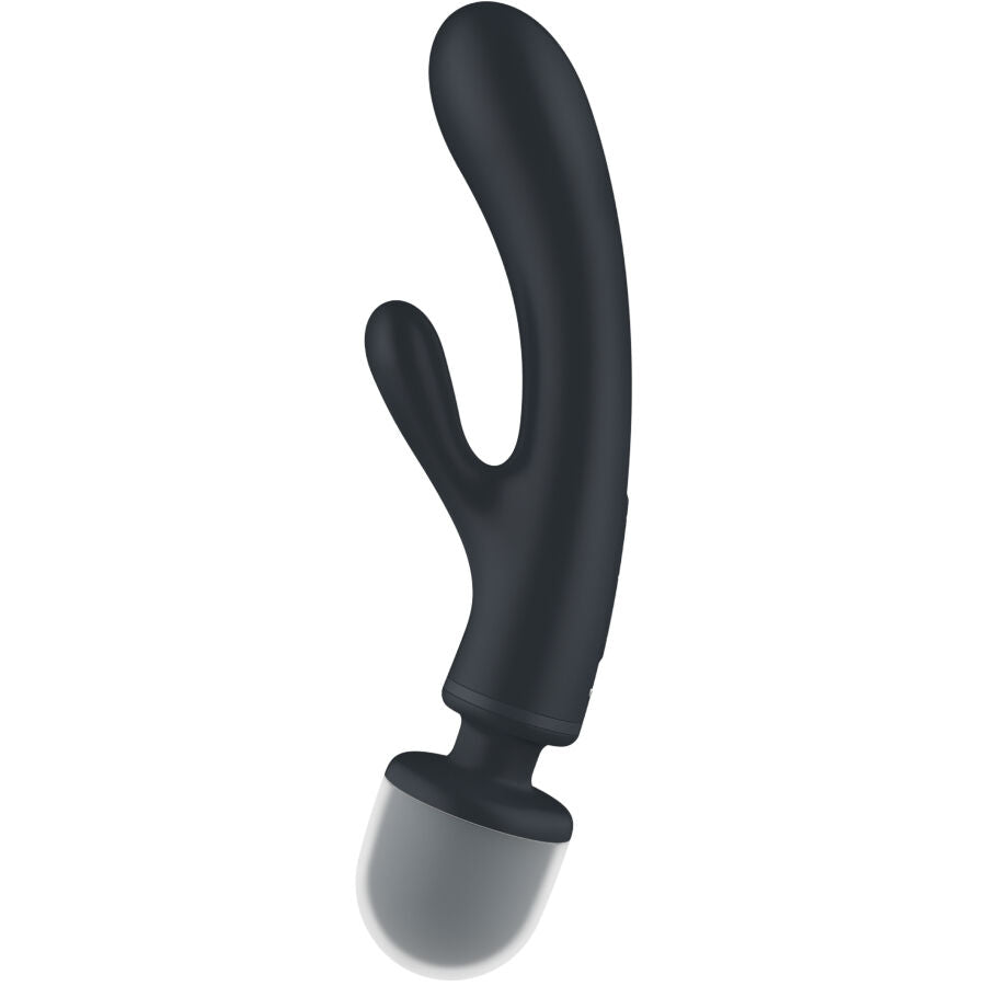 Satisfyer Triple Lover Rabbit Vibrator Massager Grey | Niks.fi verkkokauppa