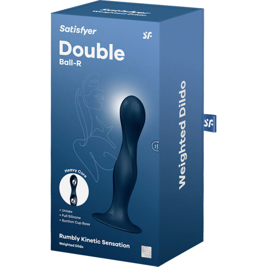 Satisfyer Double Ball-R Silicone Dildo Blue | Niks.fi verkkokauppa