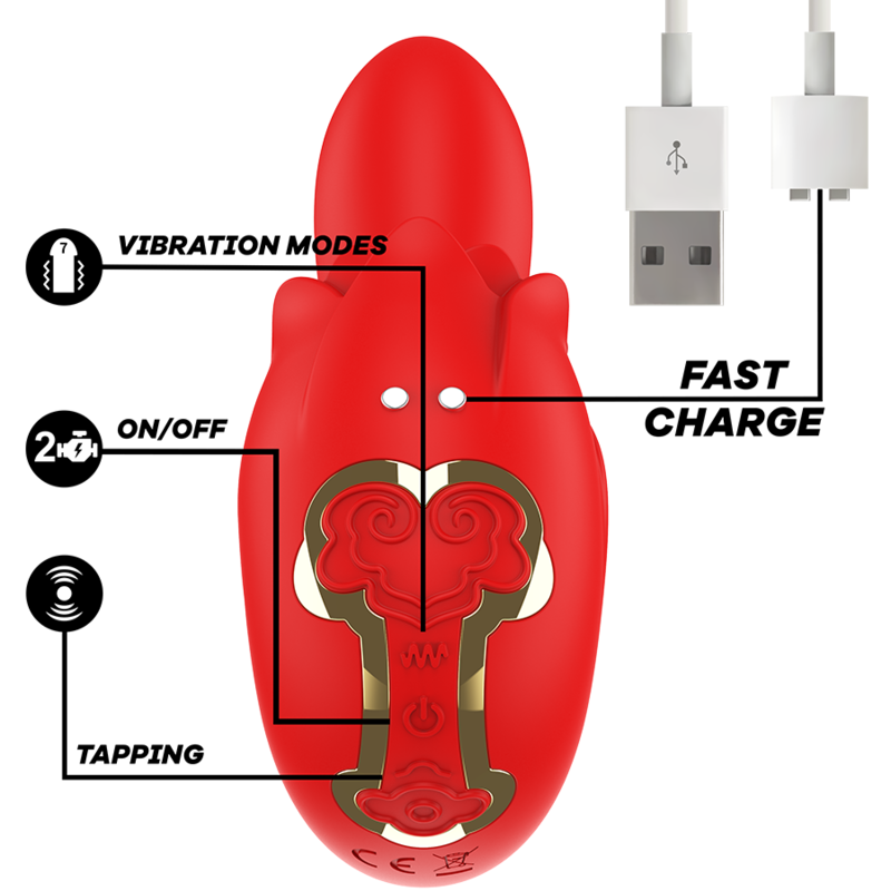 Mia Selena Stimulator Vibrating + Tapping Red | Niks.fi verkkokauppa