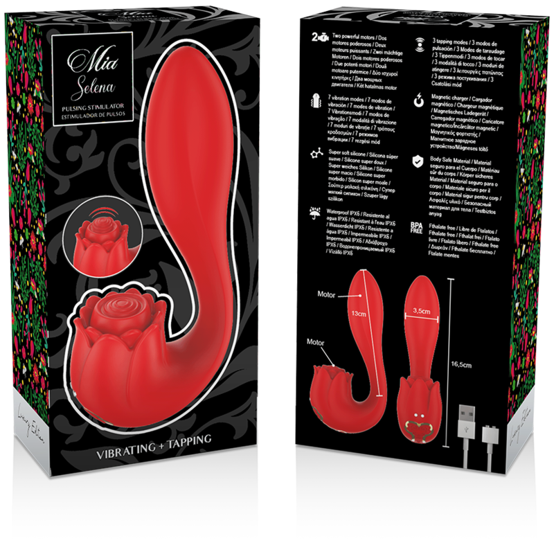 Mia Selena Stimulator Vibrating + Tapping Red | Niks.fi verkkokauppa