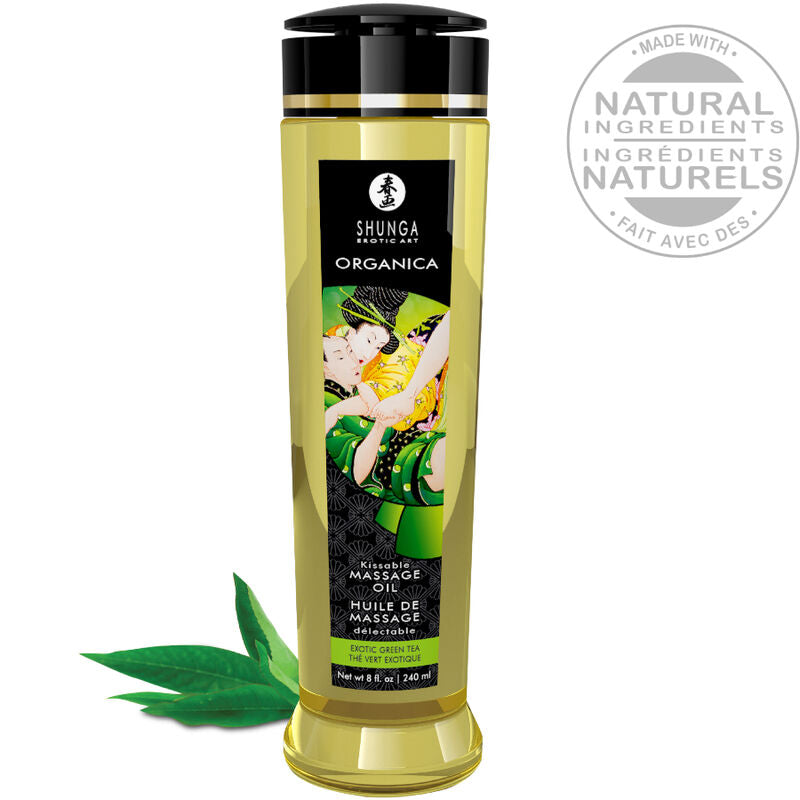 Shunga Organic Massage Oil Green Tea 240 Ml | Niks.fi verkkokauppa