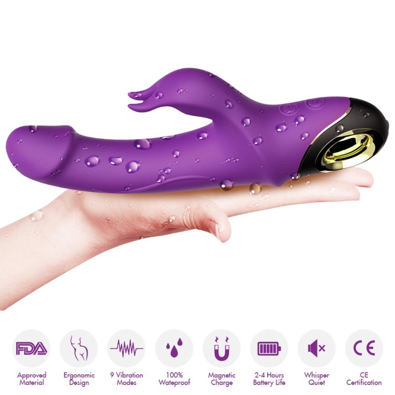 Meteror Dildo Vibraattori Rabbit Kiertäjä Purppura | Niks.fi verkkokauppa
