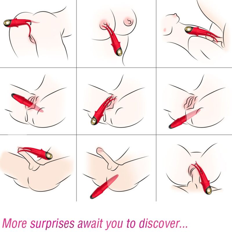 Armony Shadow Vibrator Double-Head Teasing Red | Niks.fi verkkokauppa