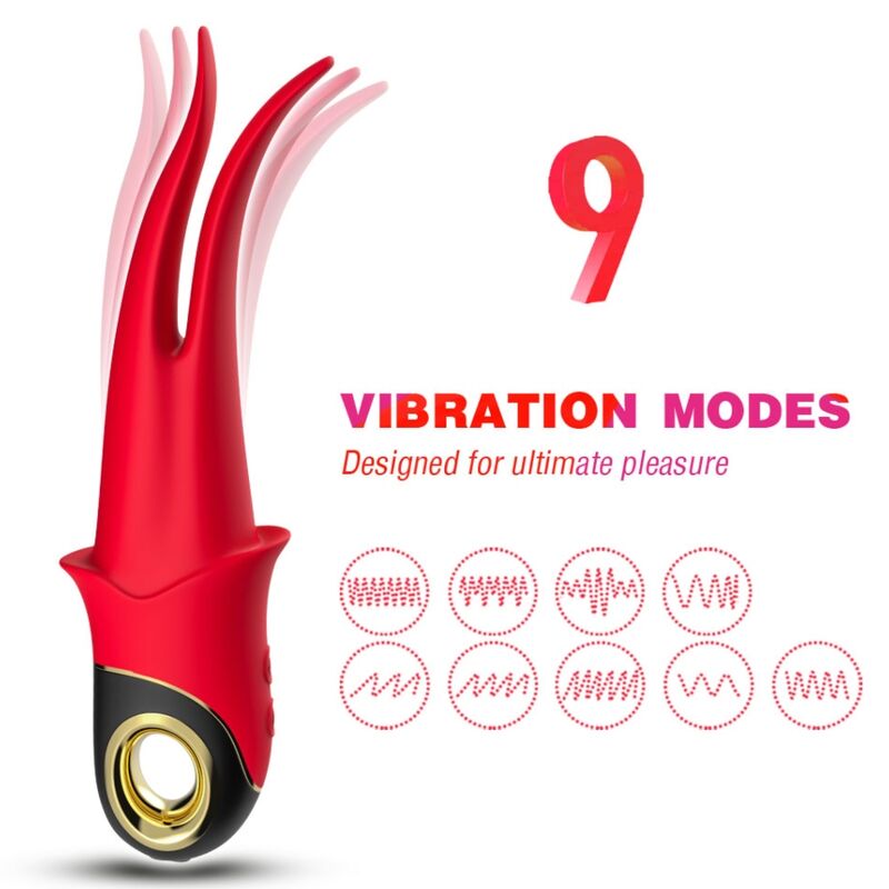 Armony Shadow Vibrator Double-Head Teasing Red | Niks.fi verkkokauppa