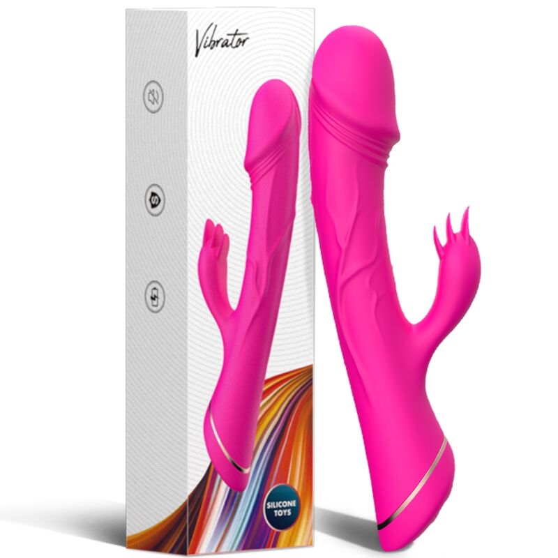 Dildo Vibraattori Rabbit Silikoni Fuksia | Niks.fi verkkokauppa