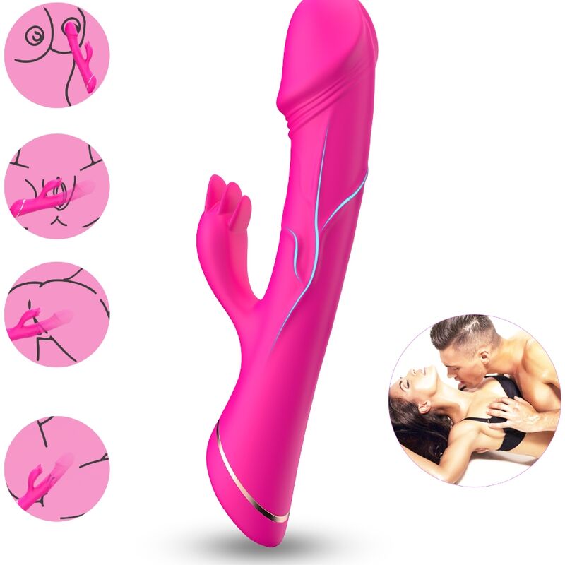 Dildo Vibraattori Rabbit Silikoni Fuksia | Niks.fi verkkokauppa