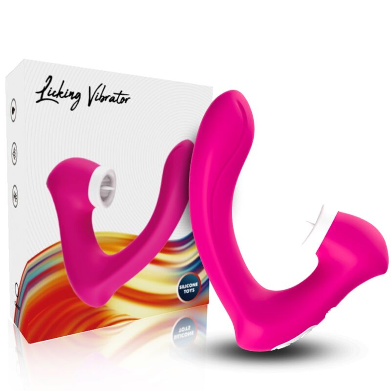 Armony Secretkiss Licking Vibrating Clit & Vibrator Curved Fuchsia | Niks.fi verkkokauppa