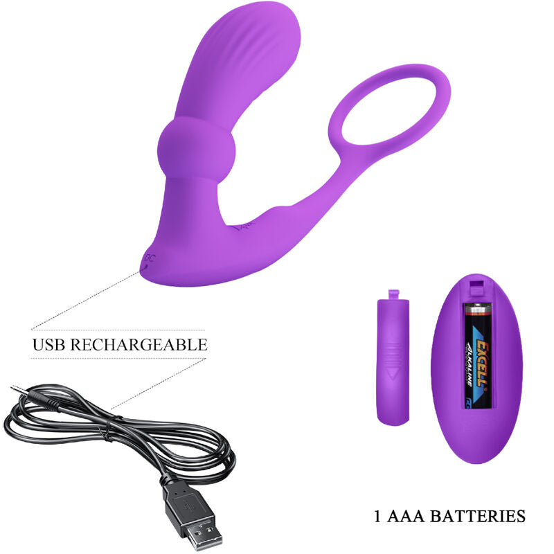Pretty Love Warren Violet Anal Ring & Vibrator | Niks.fi verkkokauppa