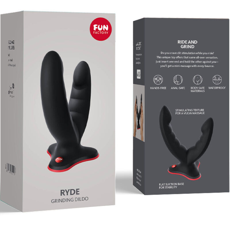 Fun Factory Ryde Double Dildo & Massager Black | Niks.fi verkkokauppa