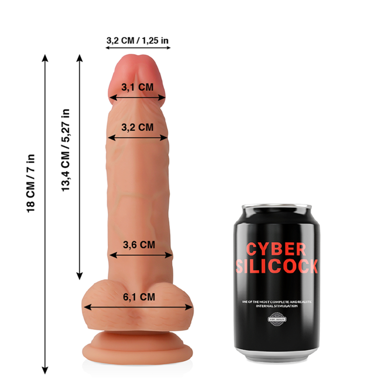 Cyber Silicock Jude Ultra Realistic Soft Liquid Silicone 18 Cm -O 3.2 Cm | Niks.fi verkkokauppa