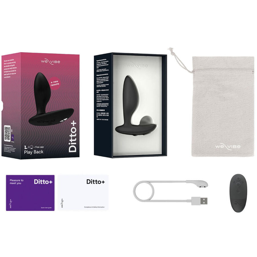 We-Vibe Ditto+ Anal Plug Vibrator Black | Niks.fi verkkokauppa