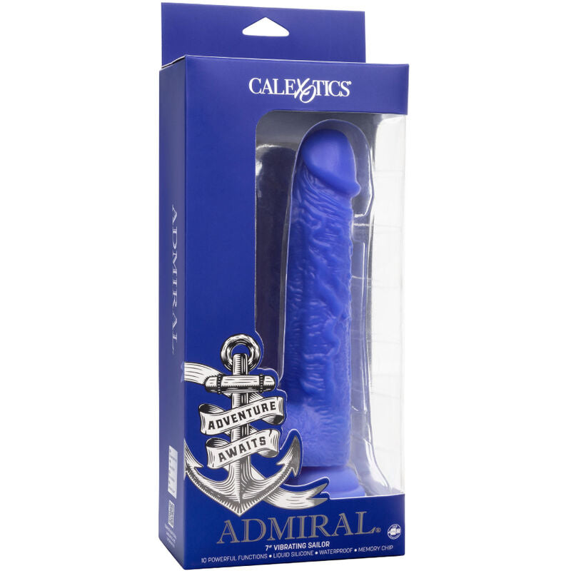 Calexotics Admiral Sailor Realistic Dildo Vibrator Blue | Niks.fi verkkokauppa