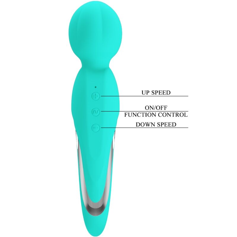 Pretty Love Walter Vibrator Wand Aqua Green | Niks.fi verkkokauppa