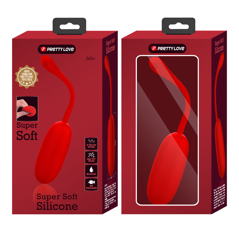 Pretty Love Julius Waterproof-Rechargeable Vibrating Egg Red | Niks.fi verkkokauppa