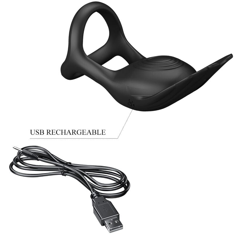 Pretty Love Vibrant Penis Ring 7 Vibrations Black Silicone | Niks.fi verkkokauppa