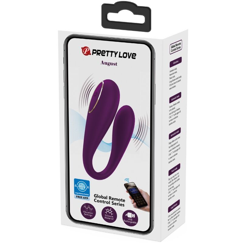Pretty Love August Remote Global Double Pleasure Vibrator | Niks.fi verkkokauppa